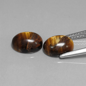 Tiger's Eye Gemstone in 9 x 7 mm (calibrated) Size for Sale, Tiger's Eye Stone in Gold Brown Color