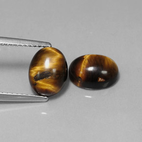 3.62 ct Brown Tiger's Eye Stone, Natural Tiger's Eye in Oval Cabochon Shape for Sale