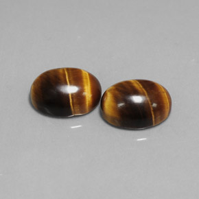 4.12 ct Brown Tiger's Eye Gemstone, Tiger's Eye Gem in Oval Cabochon Shape for Sale.