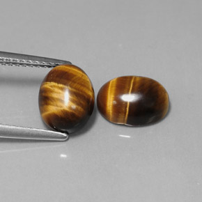 4.12 ct Brown Tiger's Eye Stone, Natural Tiger's Eye in Oval Cabochon Shape for Sale