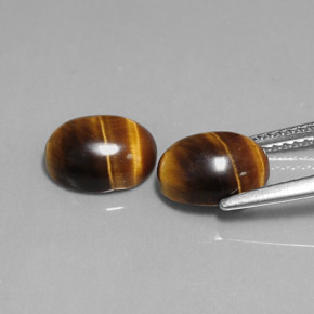 Tiger's Eye Gemstone in 9 x 7 mm (calibrated) Size for Sale, Tiger's Eye Stone in Gold Brown Color