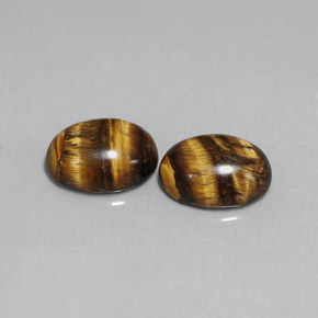 3.24 ct Brown Tiger's Eye Gemstone, Tiger's Eye Gem in Oval Cabochon Shape for Sale.