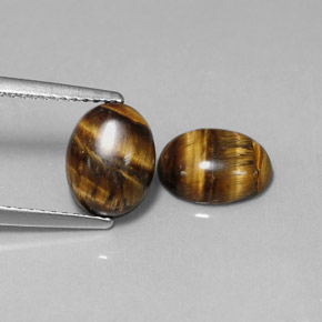 3.24 ct Brown Tiger's Eye Stone, Natural Tiger's Eye in Oval Cabochon Shape for Sale