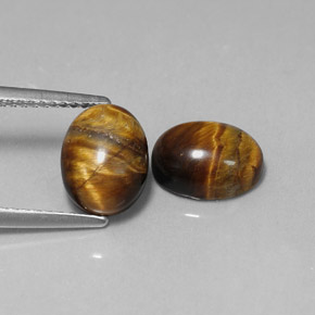 4.01 ct Brown Tiger's Eye Stone, Natural Tiger's Eye in Oval Cabochon Shape for Sale