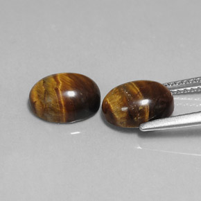 Tiger's Eye Gemstone in 9 x 7 mm (calibrated) Size for Sale, Tiger's Eye Stone in Gold Brown Color