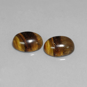 3.21 ct Brown Tiger's Eye Gemstone, Tiger's Eye Gem in Oval Cabochon Shape for Sale.