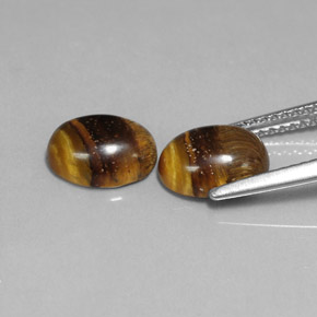 Tiger's Eye Gemstone in 9 x 7 mm (calibrated) Size for Sale, Tiger's Eye Stone in Gold Brown Color