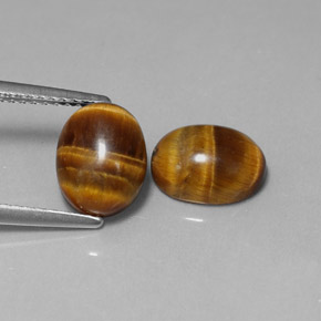 4.01 ct Brown Tiger's Eye Stone, Natural Tiger's Eye in Oval Cabochon Shape for Sale