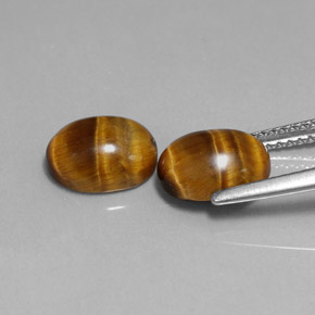 Tiger's Eye Gemstone in 9 x 7 mm (calibrated) Size for Sale, Tiger's Eye Stone in Gold Brown Color