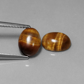 3.20 ct Brown Tiger's Eye Stone, Natural Tiger's Eye in Oval Cabochon Shape for Sale