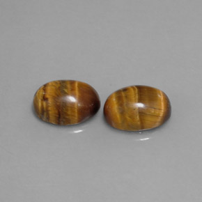 3.23 ct Brown Tiger's Eye Gemstone, Tiger's Eye Gem in Oval Cabochon Shape for Sale.