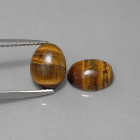 3.23 ct Brown Tiger's Eye Stone, Natural Tiger's Eye in Oval Cabochon Shape for Sale