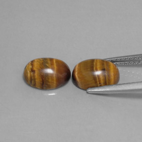 Tiger's Eye Gemstone in 9 x 7 mm (calibrated) Size for Sale, Tiger's Eye Stone in Gold Brown Color