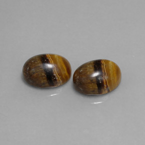 4.07 ct Brown Tiger's Eye Gemstone, Tiger's Eye Gem in Oval Cabochon Shape for Sale.