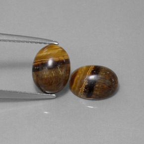 4.07 ct Brown Tiger's Eye Stone, Natural Tiger's Eye in Oval Cabochon Shape for Sale