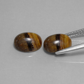 Tiger's Eye Gemstone in 9 x 7 mm (calibrated) Size for Sale, Tiger's Eye Stone in Gold Brown Color