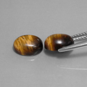 Tiger's Eye Gemstone in 9 x 7 mm (calibrated) Size for Sale, Tiger's Eye Stone in Gold Brown Color