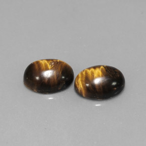 3.23 ct Brown Tiger's Eye Gemstone, Tiger's Eye Gem in Oval Cabochon Shape for Sale.