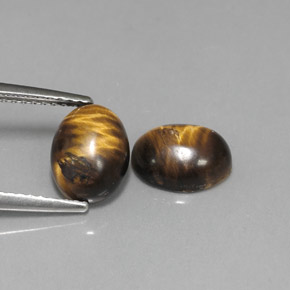 3.23 ct Brown Tiger's Eye Stone, Natural Tiger's Eye in Oval Cabochon Shape for Sale