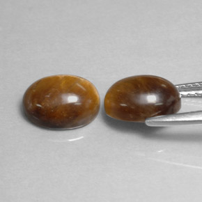 Tiger's Eye Gemstone in 9 x 7 mm (calibrated) Size for Sale, Tiger's Eye Stone in Gold Brown Color