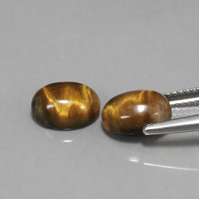 Tiger's Eye Gemstone in 9 x 7 mm (calibrated) Size for Sale, Tiger's Eye Stone in Gold Brown Color