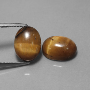 3.99 ct Brown Tiger's Eye Stone, Natural Tiger's Eye in Oval Cabochon Shape for Sale