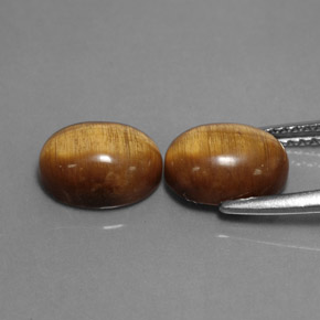 Tiger's Eye Gemstone in 9 x 7 mm (calibrated) Size for Sale, Tiger's Eye Stone in Gold Brown Color