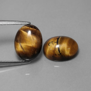 4.03 ct Brown Tiger's Eye Stone, Natural Tiger's Eye in Oval Cabochon Shape for Sale