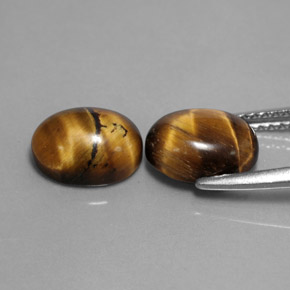 Tiger's Eye Gemstone in 9 x 7 mm (calibrated) Size for Sale, Tiger's Eye Stone in Gold Brown Color