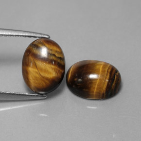 4.07 ct Brown Tiger's Eye Stone, Natural Tiger's Eye in Oval Cabochon Shape for Sale