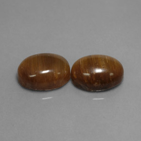 3.59 ct Brown Tiger's Eye Gemstone, Tiger's Eye Gem in Oval Cabochon Shape for Sale.