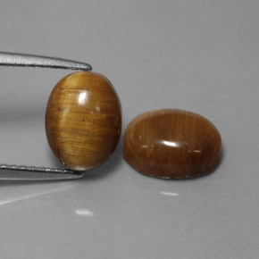 3.59 ct Brown Tiger's Eye Stone, Natural Tiger's Eye in Oval Cabochon Shape for Sale