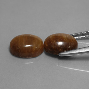 Tiger's Eye Gemstone in 9 x 7 mm (calibrated) Size for Sale, Tiger's Eye Stone in Gold Brown Color