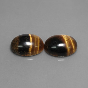 3.14 ct Brown Tiger's Eye Gemstone, Tiger's Eye Gem in Oval Cabochon Shape for Sale.
