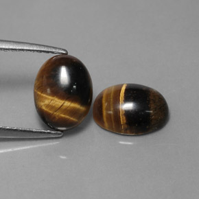 3.14 ct Brown Tiger's Eye Stone, Natural Tiger's Eye in Oval Cabochon Shape for Sale