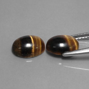 Tiger's Eye Gemstone in 9 x 7 mm (calibrated) Size for Sale, Tiger's Eye Stone in Gold Brown Color