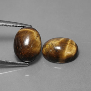 4.07 ct Brown Tiger's Eye Stone, Natural Tiger's Eye in Oval Cabochon Shape for Sale