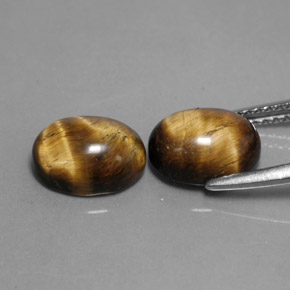 Tiger's Eye Gemstone in 9 x 7 mm (calibrated) Size for Sale, Tiger's Eye Stone in Gold Brown Color