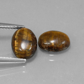 2.97 ct Brown Tiger's Eye Stone, Natural Tiger's Eye in Oval Cabochon Shape for Sale