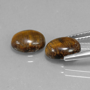 Tiger's Eye Gemstone in 9 x 7 mm (calibrated) Size for Sale, Tiger's Eye Stone in Gold Brown Color