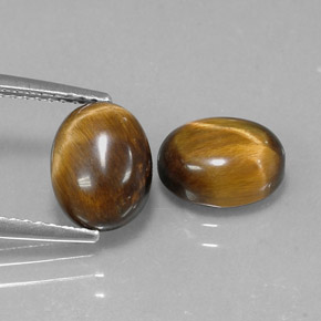 3.96 ct Brown Tiger's Eye Stone, Natural Tiger's Eye in Oval Cabochon Shape for Sale