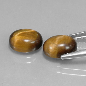 Tiger's Eye Gemstone in 9 x 7 mm (calibrated) Size for Sale, Tiger's Eye Stone in Gold Brown Color