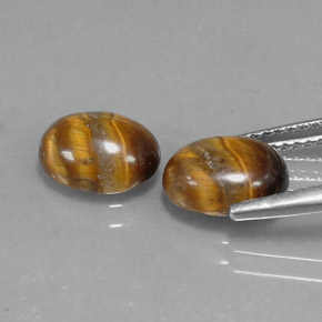 Tiger's Eye Gemstone in 9 x 7 mm (calibrated) Size for Sale, Tiger's Eye Stone in Gold Brown Color