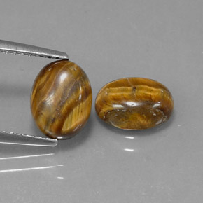 3.10 ct Brown Tiger's Eye Stone, Natural Tiger's Eye in Oval Cabochon Shape for Sale