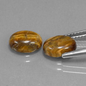 Tiger's Eye Gemstone in 9 x 7 mm (calibrated) Size for Sale, Tiger's Eye Stone in Gold Brown Color