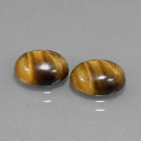 3.25 ct Brown Tiger's Eye Gemstone, Tiger's Eye Gem in Oval Cabochon Shape for Sale.