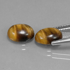 Tiger's Eye Gemstone in 9 x 7 mm (calibrated) Size for Sale, Tiger's Eye Stone in Gold Brown Color