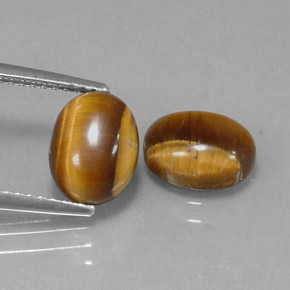 3.68 ct Brown Tiger's Eye Stone, Natural Tiger's Eye in Oval Cabochon Shape for Sale