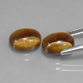Tiger's Eye Gemstone in 9 x 7 mm (calibrated) Size for Sale, Tiger's Eye Stone in Gold Brown Color
