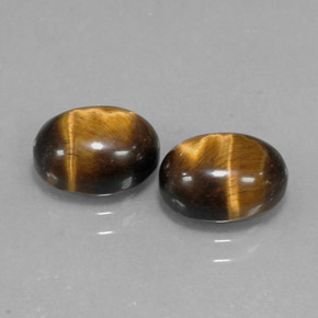 4.14 ct Brown Tiger's Eye Gemstone, Tiger's Eye Gem in Oval Cabochon Shape for Sale.